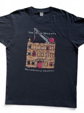 90s The Dead Milkmen Metaphysical Graffiti Tee Punk Band 100% Cotton Made in USA